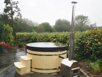 HOT TUB sa umetkom stakloplastikei vanjskim grijačem