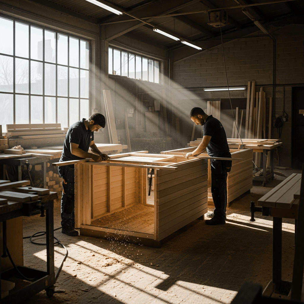 Izrada sauna panela u radionici – KUBIQ