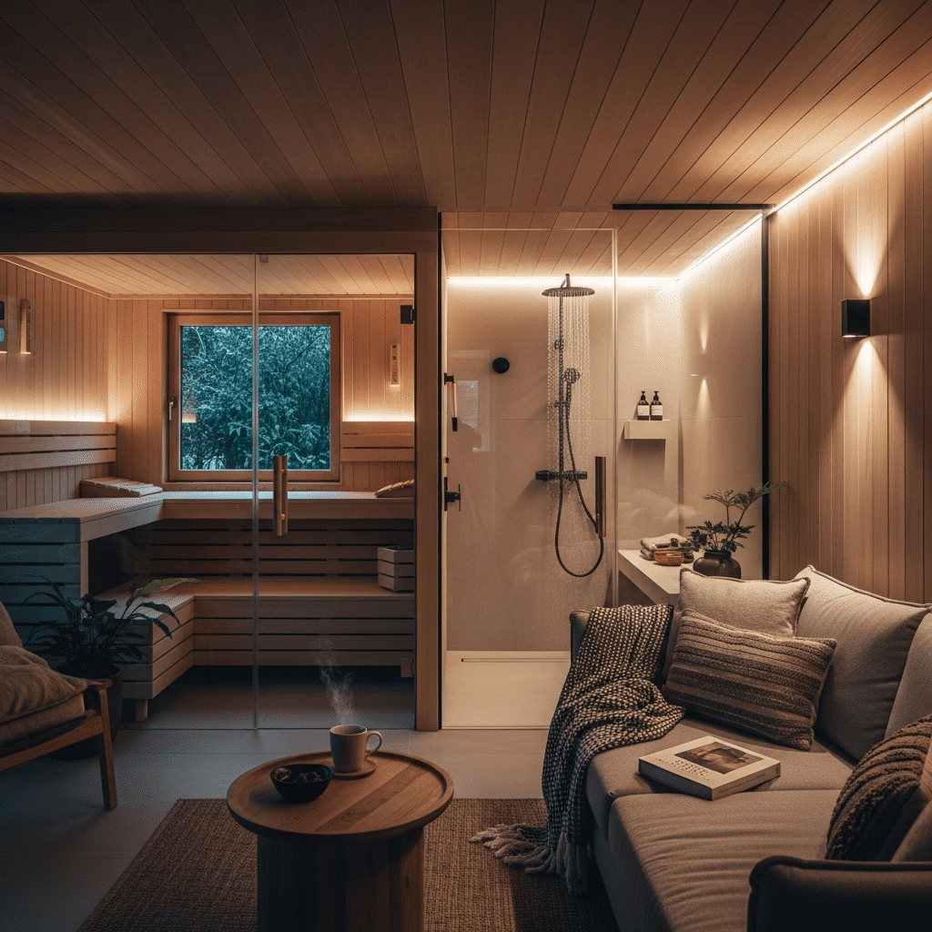 Multifunkcionalni wellness prostori – KUBIQ Multifunkcionalni wellness prostor s kombiniranom saunom i tušem – KUBIQ