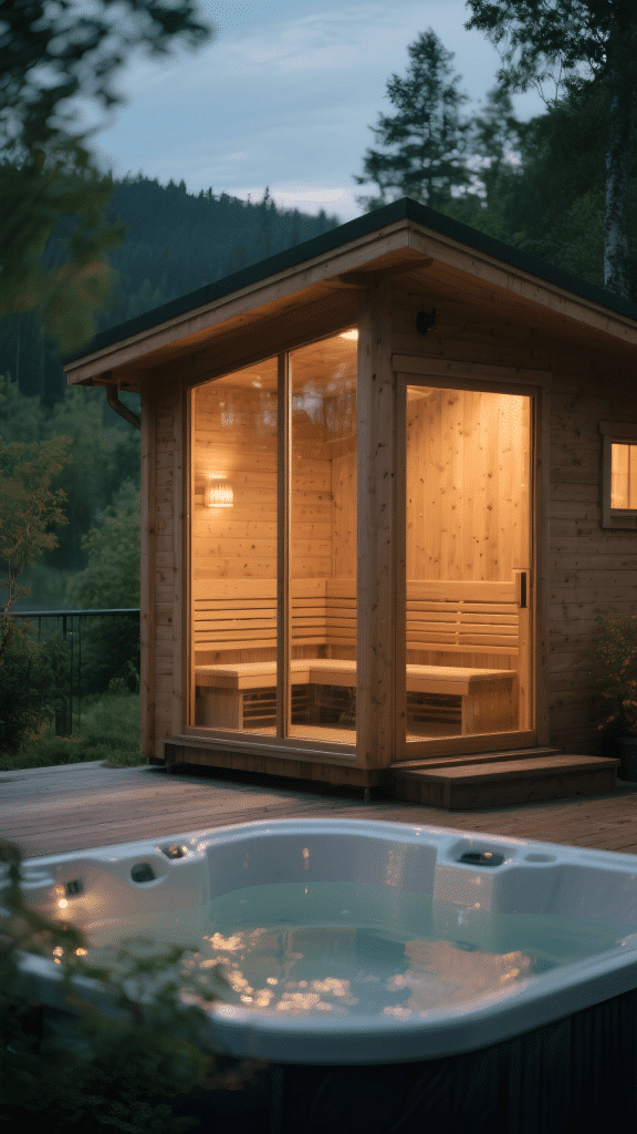 Sauna i hidromasažna kada na terasi – KUBIQ