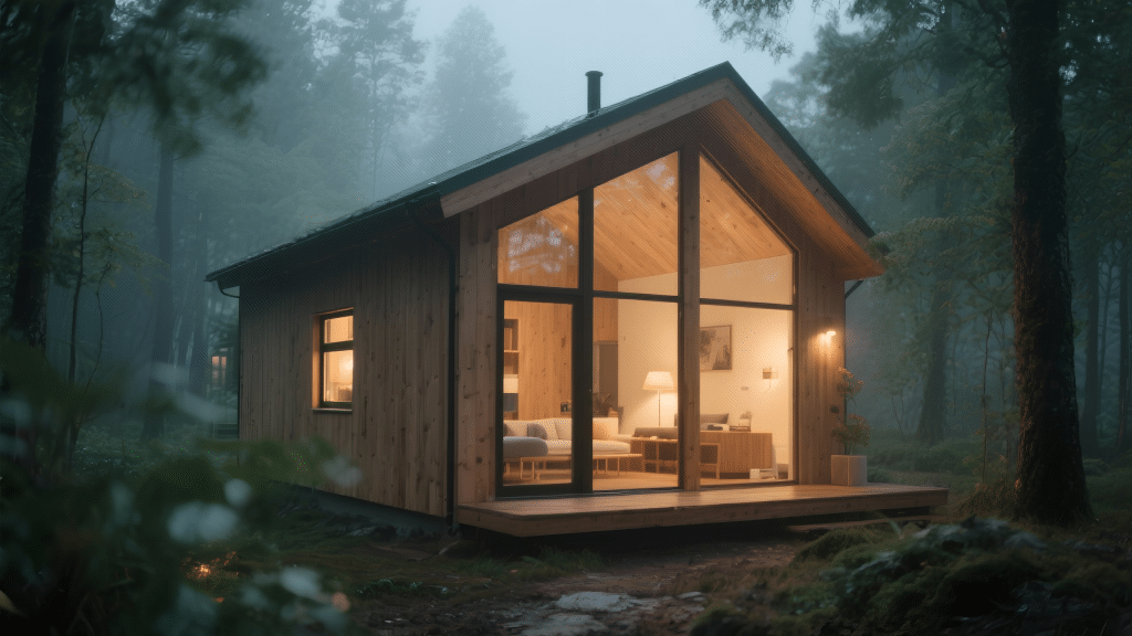 Drvene kuće i bungalovi Moderna drvena kuća i bungalov u prirodi