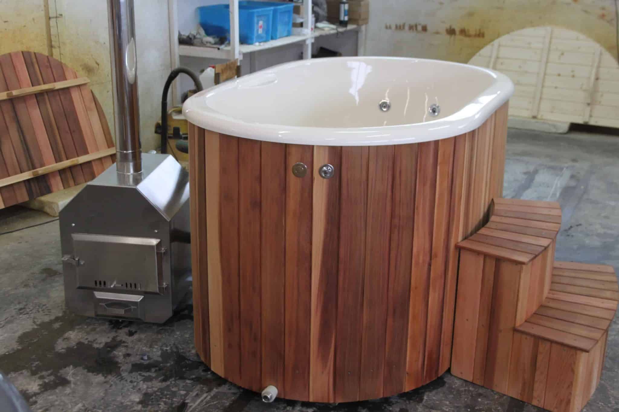 Ovalna vanjska hot-tub kupka s umetkom od stakloplastike i vanjskim grijačem - Slika 19