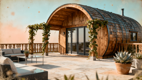 Drveni bungalow s terasom – KUBIQ